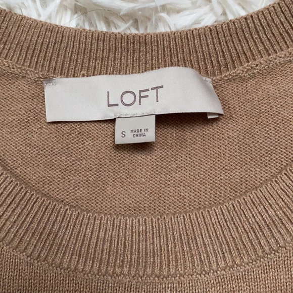Loft L’Automme Crew Neck Sweater 💗 Camel & Pink - Picture 11 of 15